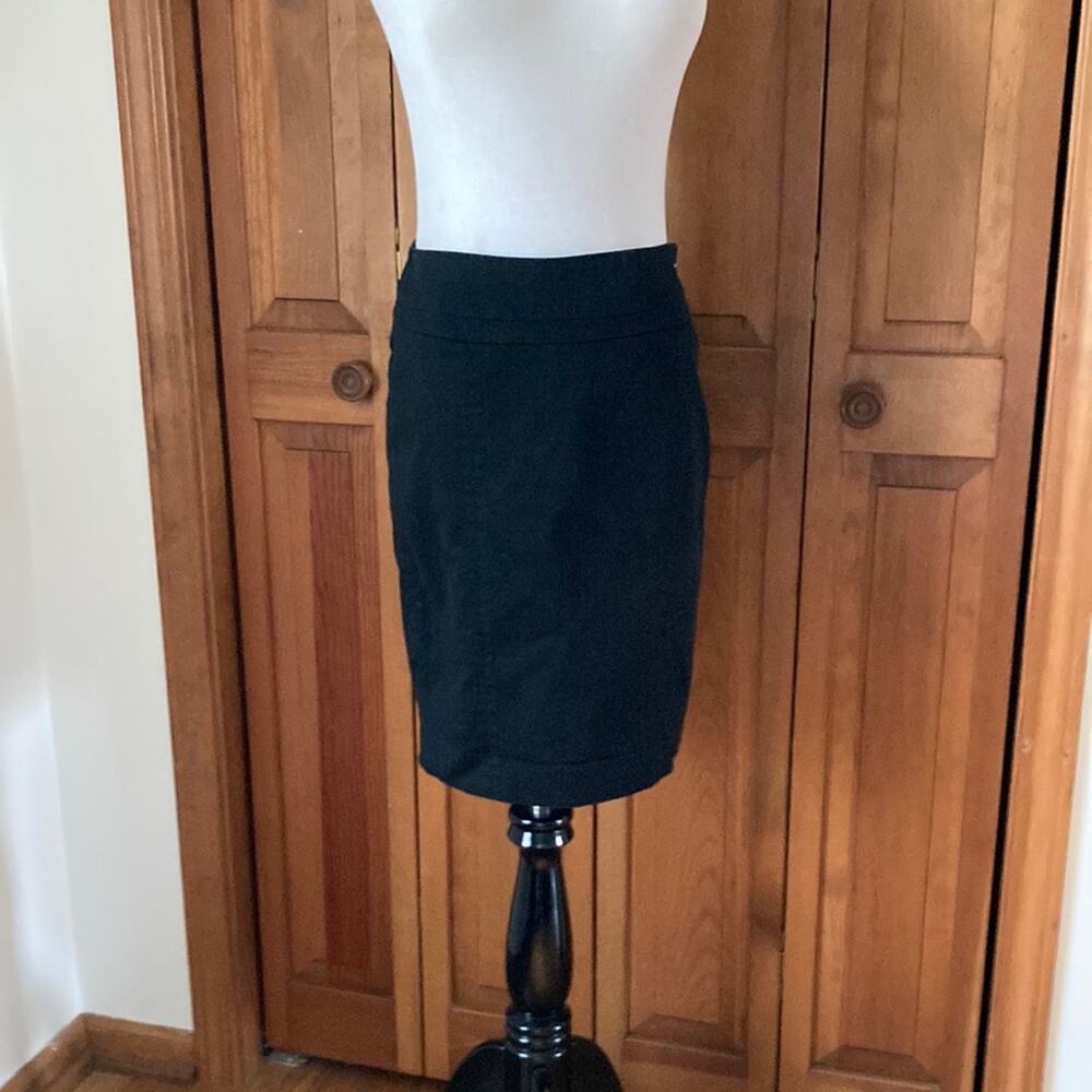 LOFT Black Cotton Pencil Skirt, Size 00P